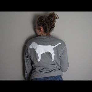 Pink Victoria Secret long sleeve top with dog